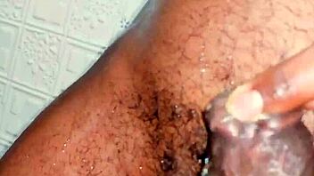 I watched old cuckold's small hairy black cock get pissed on outdoors