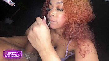 Thick latina ebony slut gets dicked down by big black cock