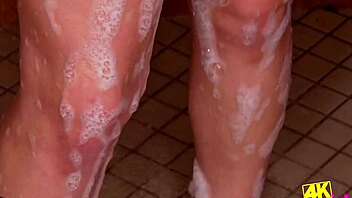 Blonde model in the shower, what happens next?