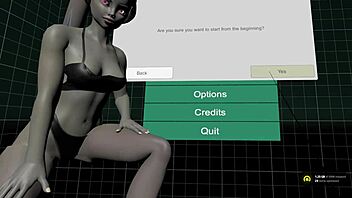 I play with my shaved pussy and finger myself as desperate alien in vr