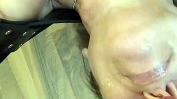 I cum in her mouth while fuck buddy takes her arse!