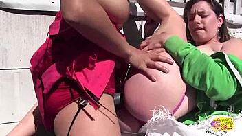 watch this perfect brunette with big tits take a massive dildo in her wet tight pussy.