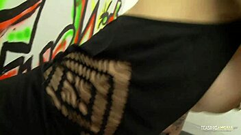 Busty redhead visits favorite gloryhole whenever needing cock in lingerie