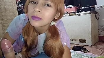 Innocent Peruvian girl tricked into deepthroat and fucking her big ass.