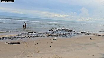 Prank Turns Into Sex On Busy Beach With Monster Cock