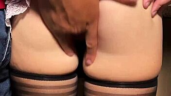 Naughty maid in stockings banged hard in kitchen