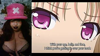 Hotwife watches hentai in goth costume!