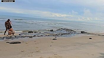 Prank Turns Into Sex On Busy Beach With Monster Cock