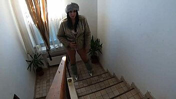 Milfy Calla Masturbates In Fur Coat And Shiny High Heels!