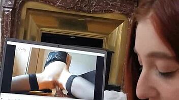 My girlfriend sucks me while watching julynovember's amateur porn