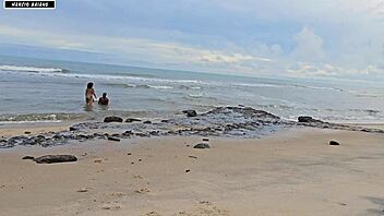 Prank Turns Into Sex On Busy Beach With Monster Cock