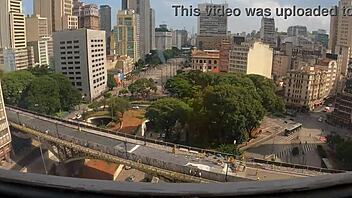 victoria camargo facing two cocks suggestively