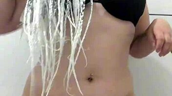 Alternative Bisexual Babe Shows Big Ass And Pierced Clit In Lingerie