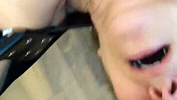 I cum in her mouth while fuck buddy takes her arse!