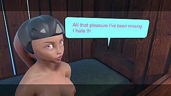 I play with my shaved pussy and finger myself as desperate alien in vr