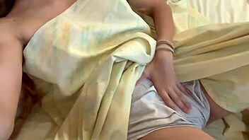 Cute blonde masturbates in stepdad's cabin morning