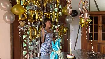 the ultimate birthday surprise with a wild colombian babe getting filled