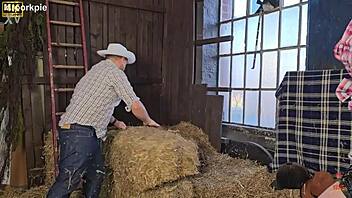 Curvy Farmer's Daughter Bent Over For Intense Fucking And Deepthroat By Neighbor.