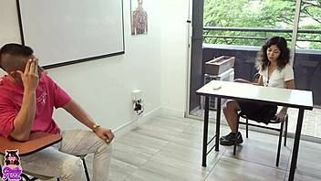 Desperate Latina Student Rides Professor's Cock to Pass the Class