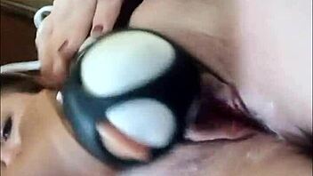 Large thick dildo play with wet toys