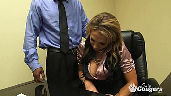 Horny Secretary Nikki Sexxx Drains Two Big Black Dicks at Work