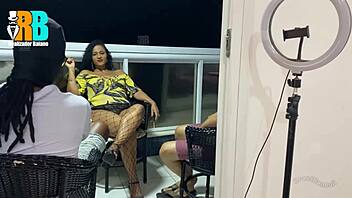 brazilian bull fucks girlfriend in mmf threesome in front of cuckold husband.