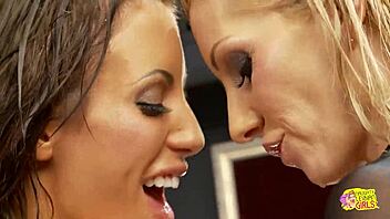 Lovely European Sluts Spill Wine on Fake Boobs