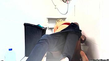 Did the housewife provoke the plumber? She sat on his dick in full bush.