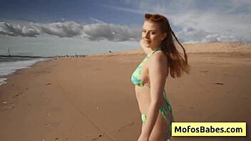 Naughty Blonde Teen Sahara Skye Sucks Dick At The Beach!