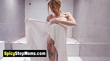 busty stepmom mackenzie can't resist stepsons morning wood!