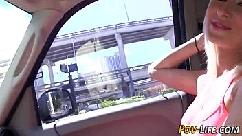 busty teen sucks big cock in pov homemade