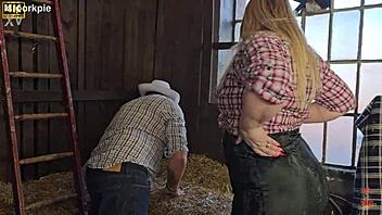 Curvy Farmer's Daughter Bent Over For Intense Fucking And Deepthroat By Neighbor.