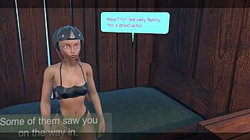 I play with my shaved pussy and finger myself as desperate alien in vr