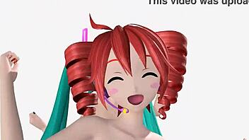 Hatsune Miku Teto and Neru in full nude triple baka mod