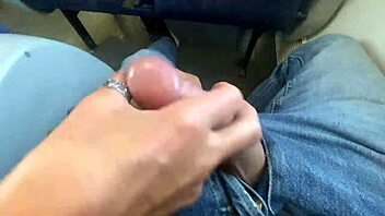 Public Train Mishap Turns into Hot Handjob and Cumshot
