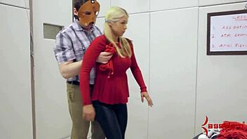 Teen Bitch Ass Fucked Hard in Threesome. Big Tits Bondage Domination BDSM Rimjob.