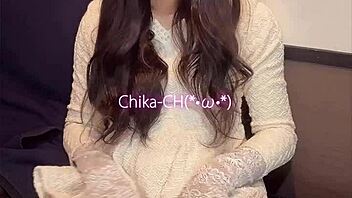 beautiful japanese shemale in mini dress quietly masturbating