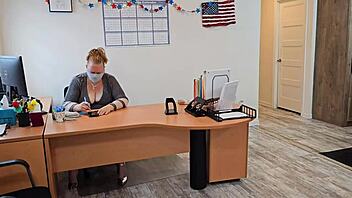 BIG ASS FEMALE BOSS LET JANITOR TAKE OFF HER PANTY AND EAT HER PUSSY