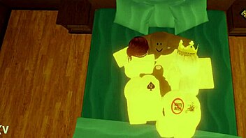 Robloxian Big Black Cock Takes on Two Snowbunnies in Bed with Monster Cock Action