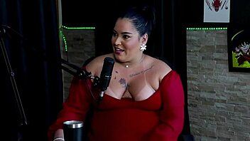 bisexual milf in public interview with tattoo and lingerie