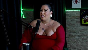 bisexual milf in public interview with tattoo and lingerie