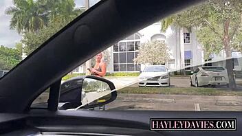 big tits blonde bombshell hayley davies rides uber driver