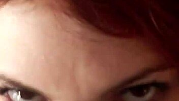 glassed-up karla rose drops to her knees locking eyes in pov while sucking my wrapped cock with hungry force