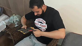 While wife bathes, I secretly fuck the hot waitress