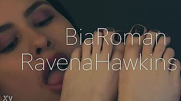 Redhead bitch dominates with pussy and toes using toys for orgasm