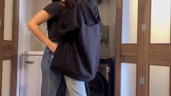 Stepmother and I play doctor on the washing machine