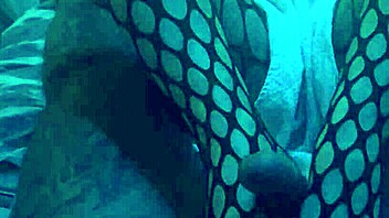 Sexy nylon footjob in leggings.