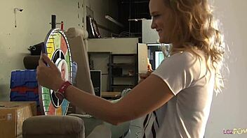 Curly Blonde Lesbian Solo, Milf Licks Pussy