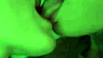 Sloppy lesbian kisses turn into wet pussy feasting with big natural tits