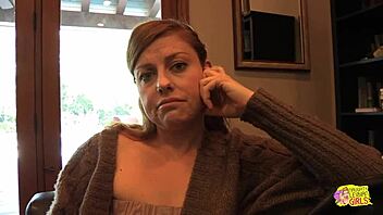 This redhead lesbian bimbo feels intense pleasure as her hairy pussy is eaten out